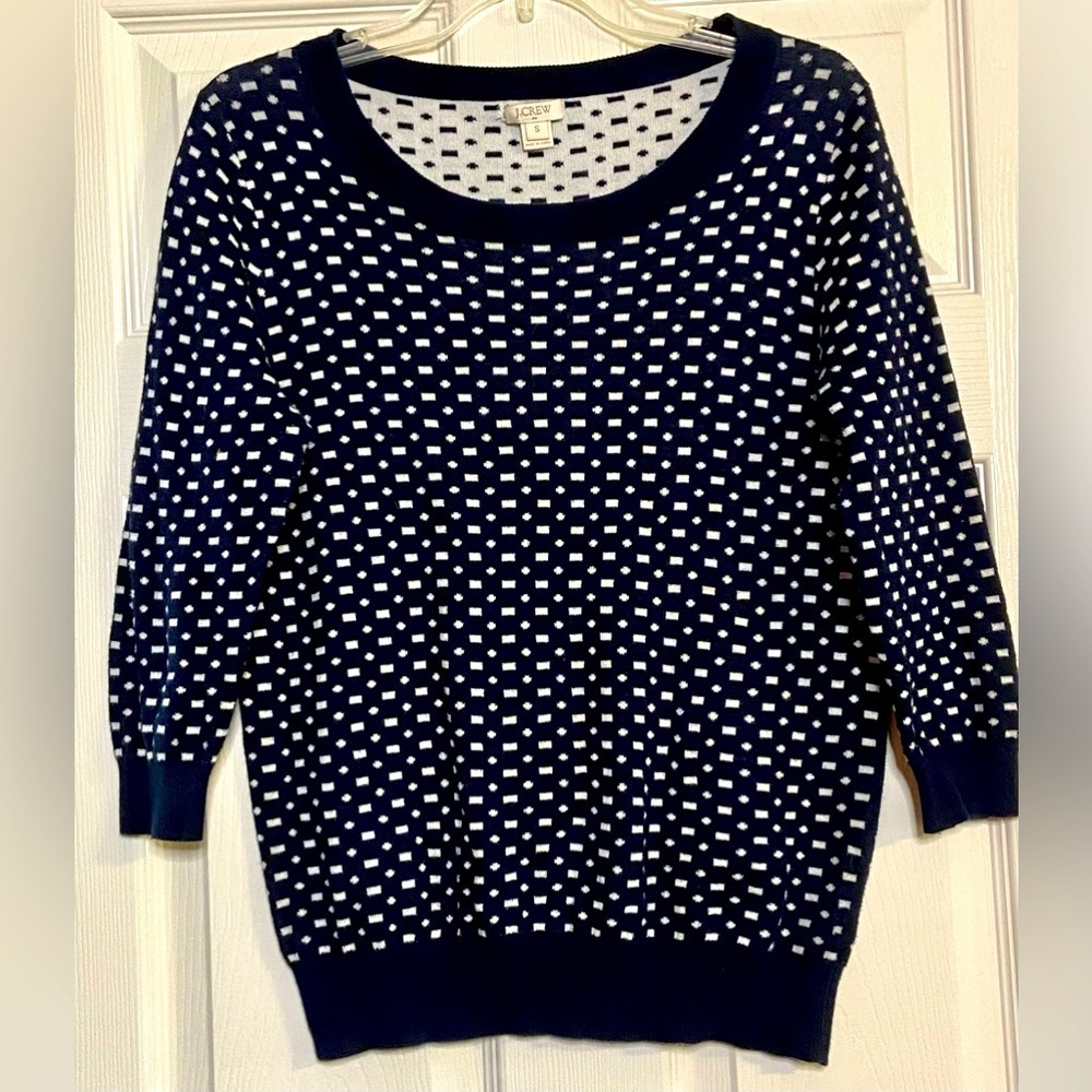 J. Crew Womens Sweater Navy Knit Crew Neck Pullover Size Small